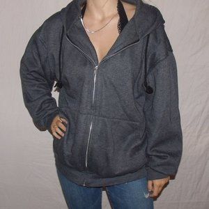 grey zip up hoodie sweatshirt